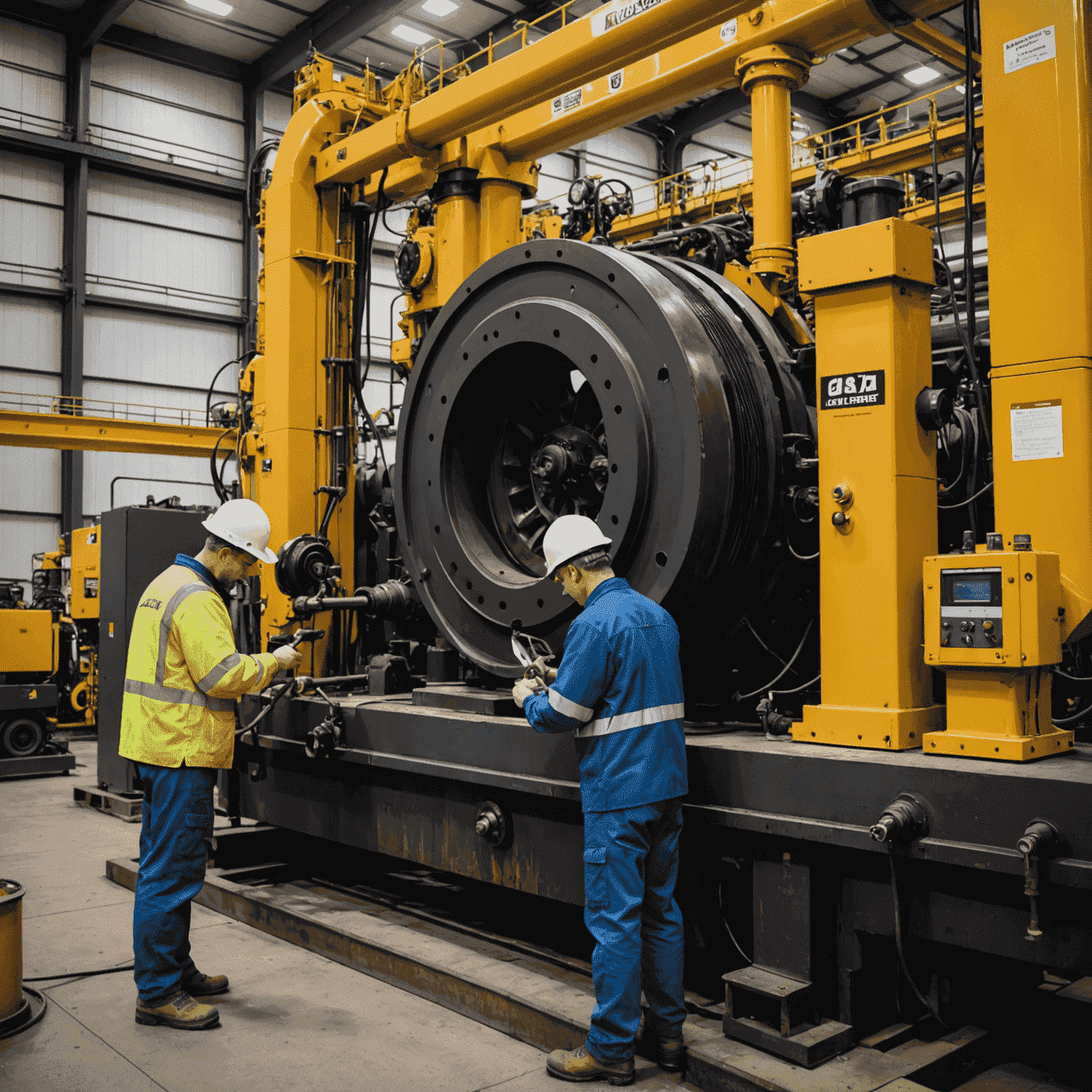 Various oil equipment maintenance tools and technicians working on large machinery, showcasing the top 5 maintenance services